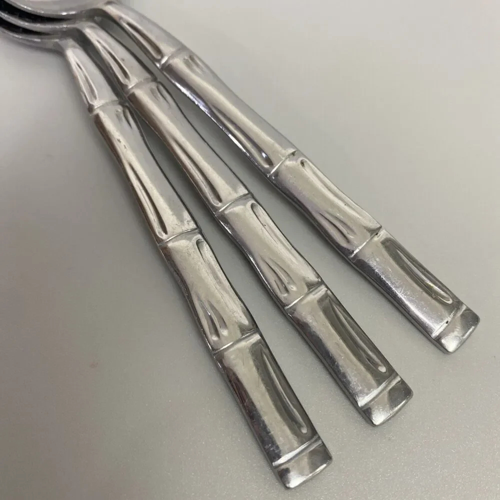 Reed & Barton Rebacraft Bamboo Teaspoons Set of 3 Stainless Steel Japan Flatware